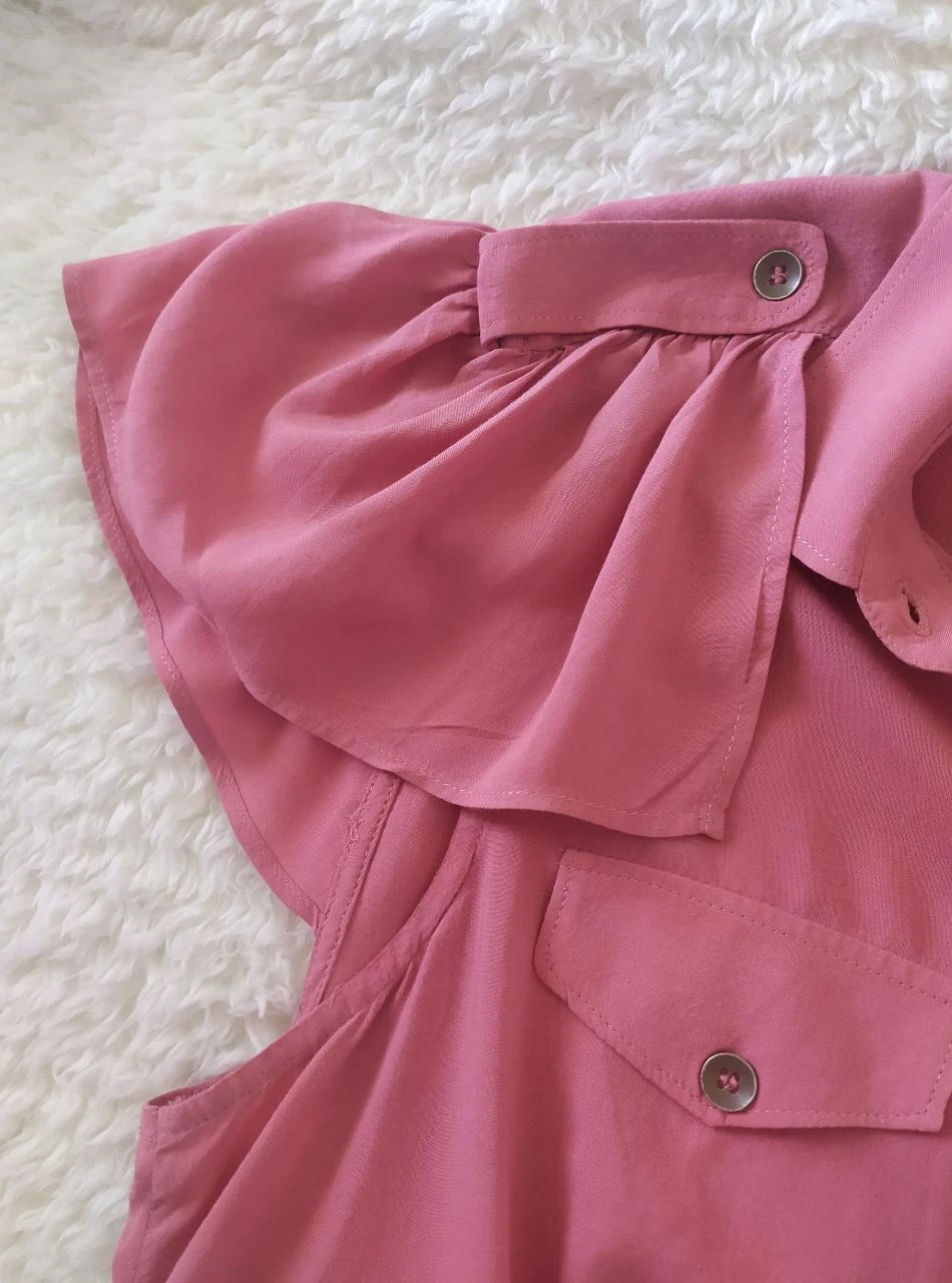 Blusa Feminina Replay Dusty Rose Sem Mangas de Viscose com Babado P – photo 16